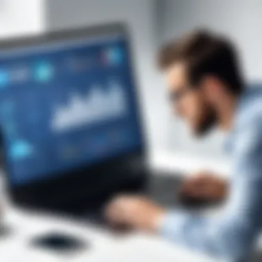 Analyzing Social Media Metrics A professional analyzing various social media metrics