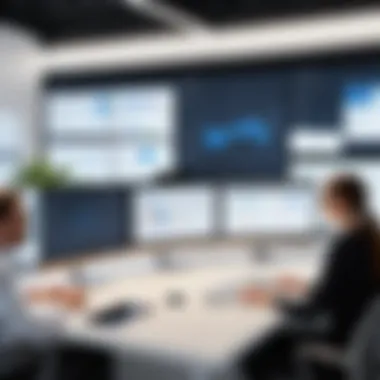 Collaborative Visual Planning Workspace A collaborative workspace featuring team members utilizing visual planning tools