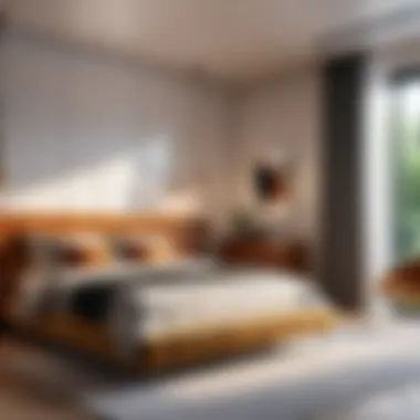 Elegant bedroom interior rendered with virtual tools