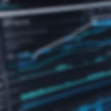 Detailed view of a Gantt chart with timelines