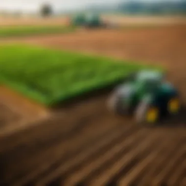 Close-up of precision agriculture technology in use