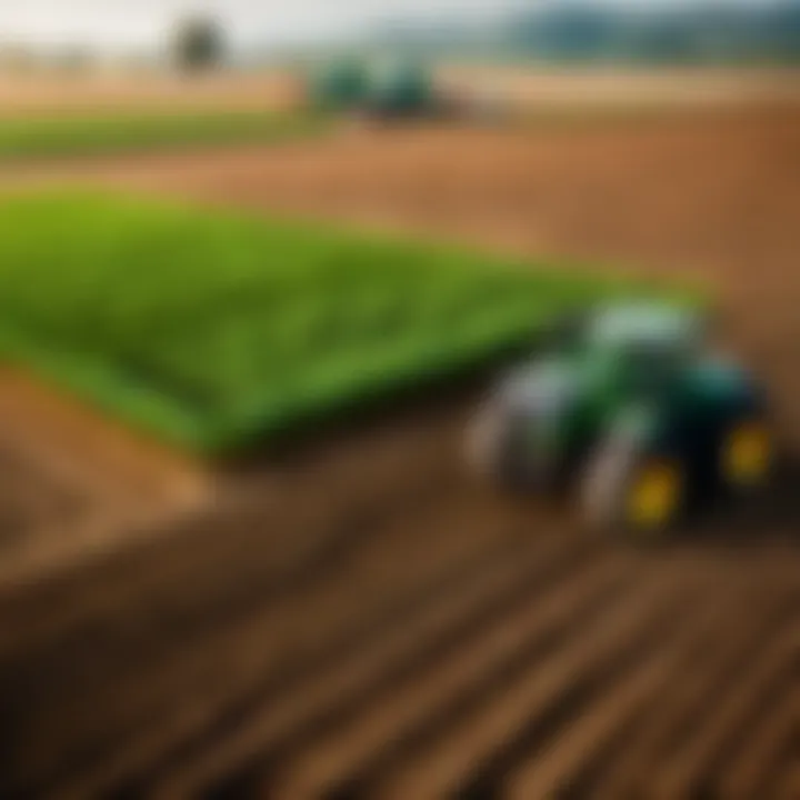 Close-up of precision agriculture technology in use