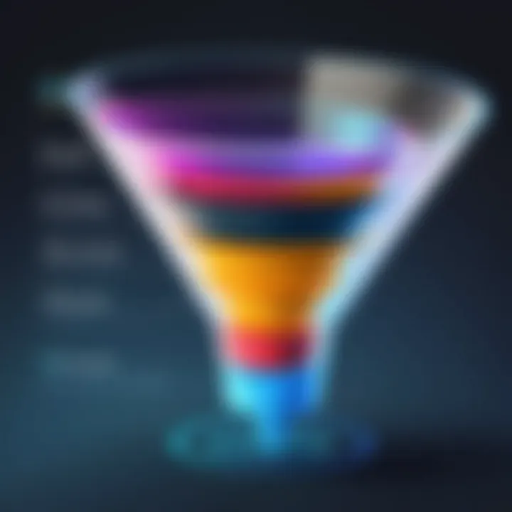 Innovative sales funnel illustration