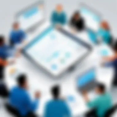 Collaboration in Task Management A team collaborating on a digital platform for task management