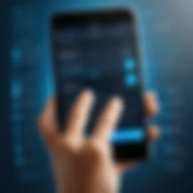 User Interface of SmartStart App User interacting with the SmartStart app interface