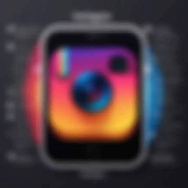 Infographic illustrating privacy considerations and data protection in Instagram applications.