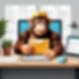 Illustration depicting Mailchimp's user interface showcasing email campaign management features