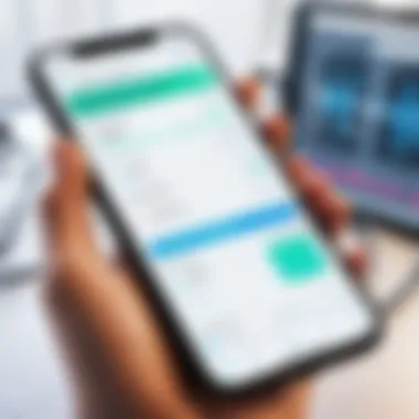 Smartphone Healthcare Recording App A smartphone displaying a healthcare app interface with recorded audio notes.