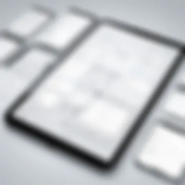 App Wireframing Tools in Action Conceptual representation of app wireframing tools in action