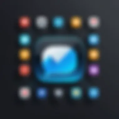 Icons of Chat Application Features Icons representing various chat app features
