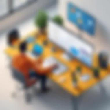Remote Team Utilizing Collaboration Tools Remote team using various tools for effective sharing