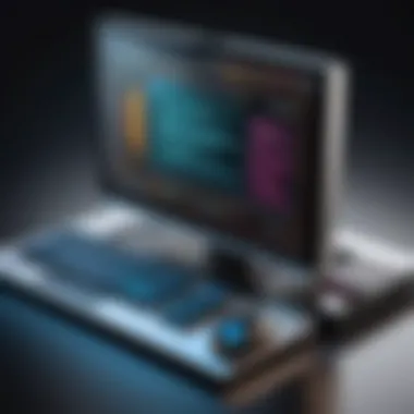 Seamless Software Integration for Designers Graphic design software running on a powerful PC