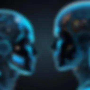 AI Technology Interaction An abstract representation of AI technology interacting with users.