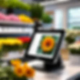 Modern POS system interface in a floral shop