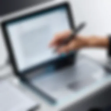 Advanced E-Signature Scanner in Action An advanced e-signature scanner capturing digital signatures effectively