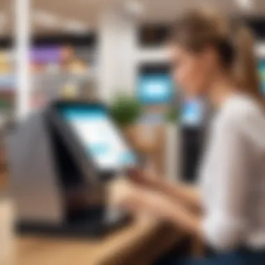 Customer Interaction at Retail POS Visual representation of customer interactions at a retail POS system
