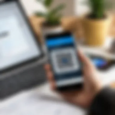 Engaging with Airtable Mobile App A user engaging with Airtable's mobile app for barcode scanning