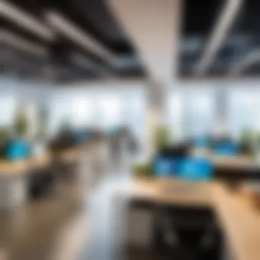 Innovative Open Workspace Design Modern open workspace with collaborative areas